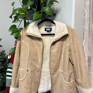 lei Women's Cream and Tan Teddy Jacket